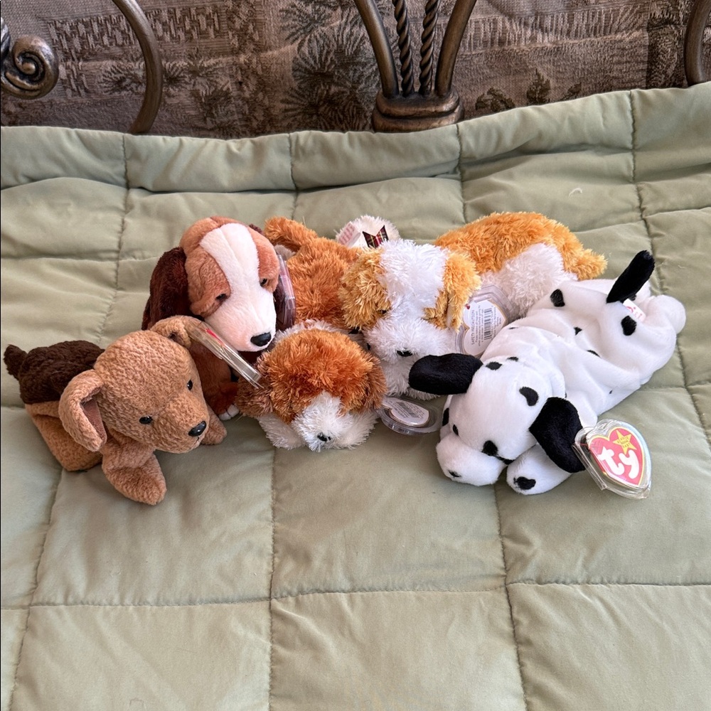 Vintage Ty Beanie Babies dog set